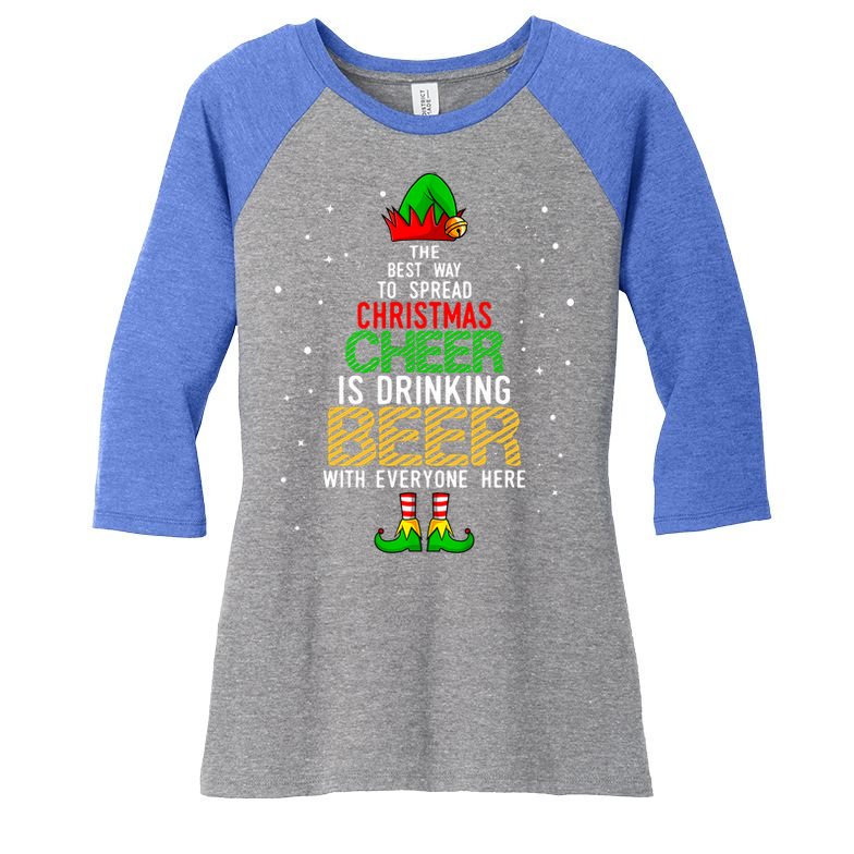 Best Way To Spread Christmas Cheer Ing Beer Funny Xmas Gift Women's Tri-Blend 3/4-Sleeve Raglan Shirt