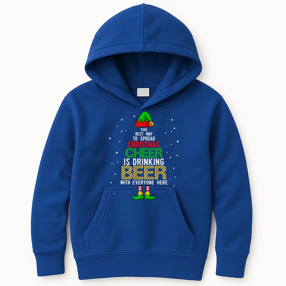 Best Way To Spread Christmas Cheer Ing Beer Funny Xmas Gift Kids Hoodie