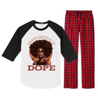 Black Wo Unapologetically Dope Juneteenth Black History Raglan Sleeve Pajama Set