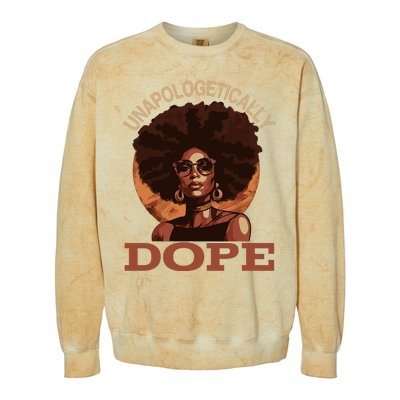 Black Wo Unapologetically Dope Juneteenth Black History Colorblast Crewneck Sweatshirt