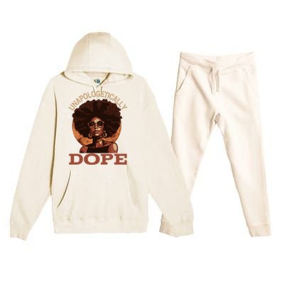 Black Wo Unapologetically Dope Juneteenth Black History Premium Hooded Sweatsuit Set