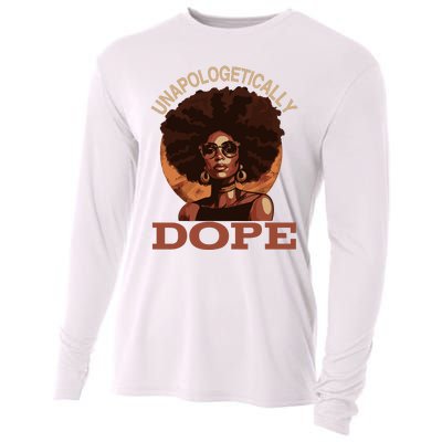 Black Wo Unapologetically Dope Juneteenth Black History Cooling Performance Long Sleeve Crew