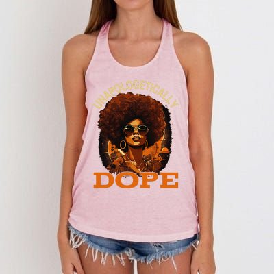 Black Women Unapologetically Dope Juneteenth Black History Cute Women's Knotted Racerback Tank