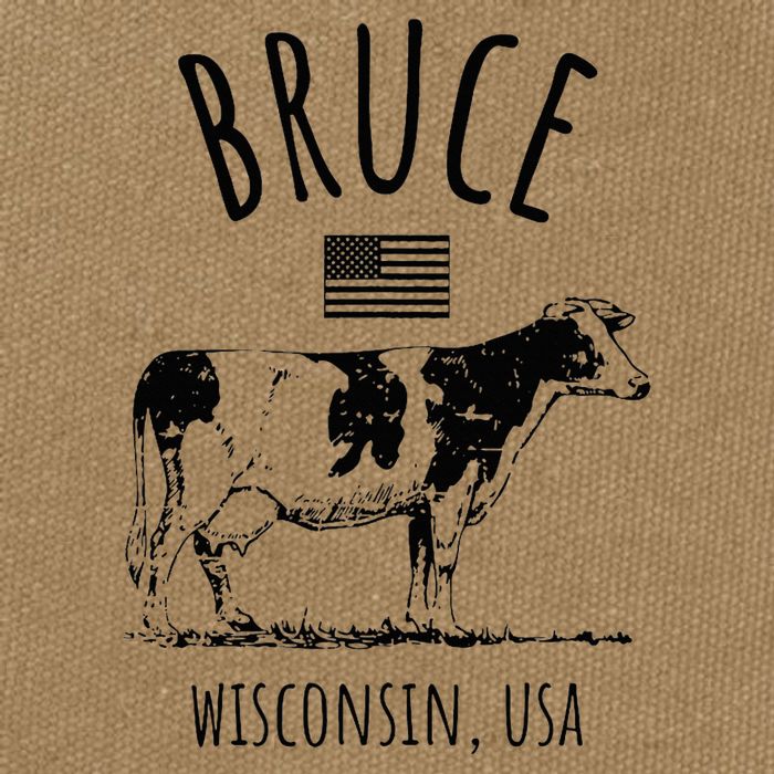 Bruce Wisconsin Usa Retro Cow Vintage Cotton Canvas Backpack