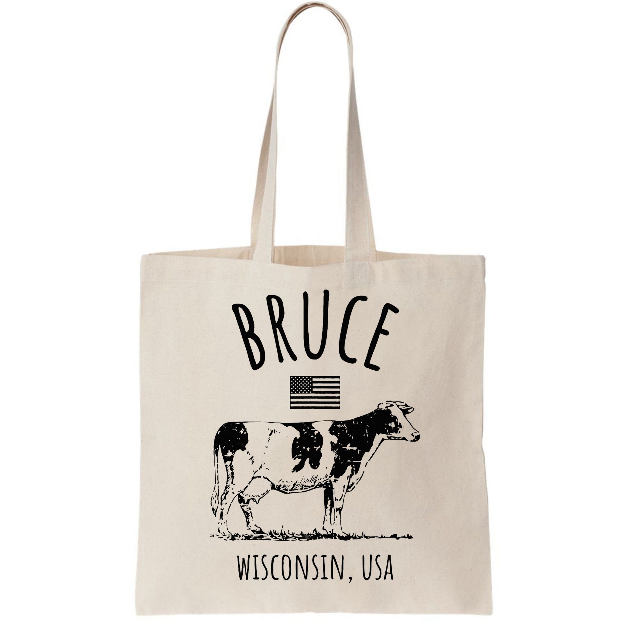 Bruce Wisconsin Usa Retro Cow Vintage Bag
