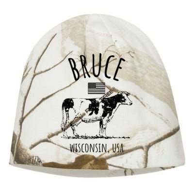 Bruce Wisconsin Usa Retro Cow Vintage Kati - Camo Knit Beanie