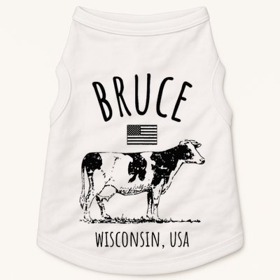 Bruce Wisconsin Usa Retro Cow Vintage Doggie Tank