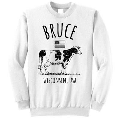 Bruce Wisconsin Usa Retro Cow Vintage Sweatshirt