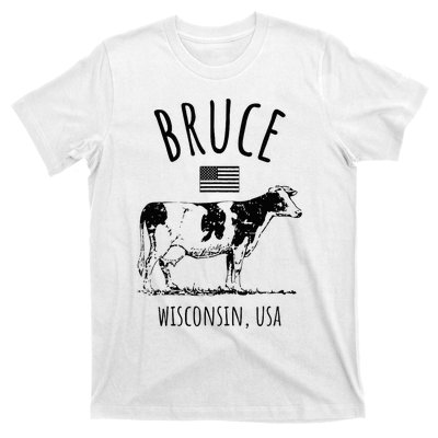 Bruce Wisconsin Usa Retro Cow Vintage T-Shirt