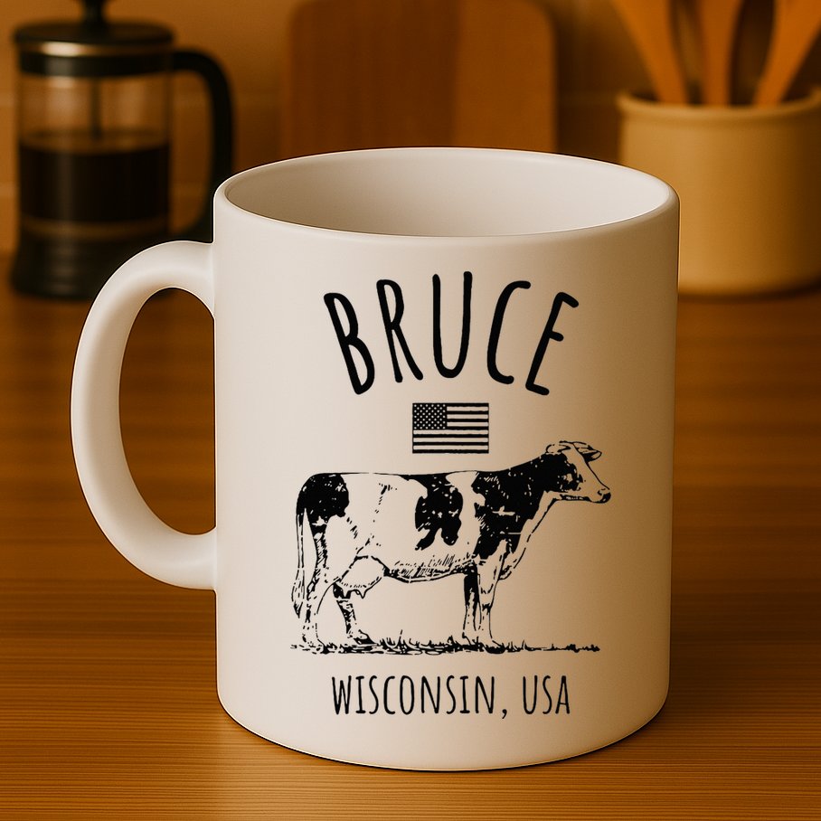 Bruce Wisconsin Usa Retro Cow Vintage Mug