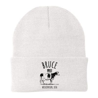 Bruce Wisconsin Usa Retro Cow Vintage Beanie