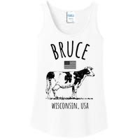 Bruce Wisconsin Usa Retro Cow Vintage Ladies Essential Tank