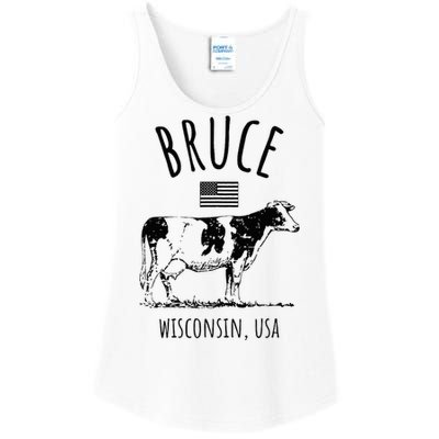 Bruce Wisconsin Usa Retro Cow Vintage Ladies Essential Tank