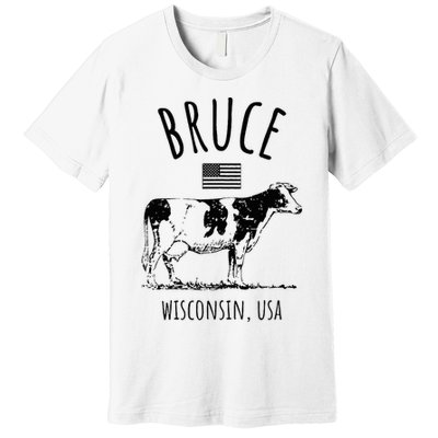 Bruce Wisconsin Usa Retro Cow Vintage Premium T-Shirt