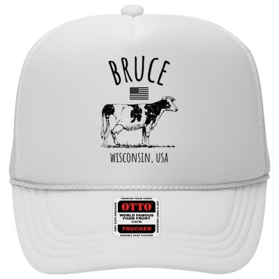 Bruce Wisconsin Usa Retro Cow Vintage Trucker Hat