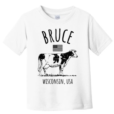 Bruce Wisconsin Usa Retro Cow Vintage Toddler T-Shirt