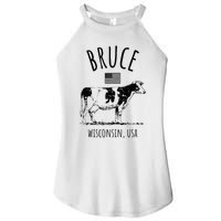 Bruce Wisconsin Usa Retro Cow Vintage Women's Perfect Tri Rocker Tank