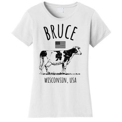 Bruce Wisconsin Usa Retro Cow Vintage Women's T-Shirt