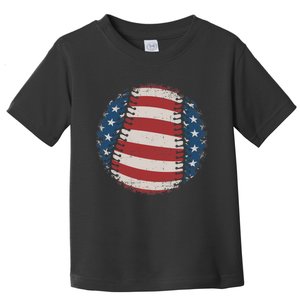 Baseball with US american flag for patriotic baseballer Toddler T-Shirt