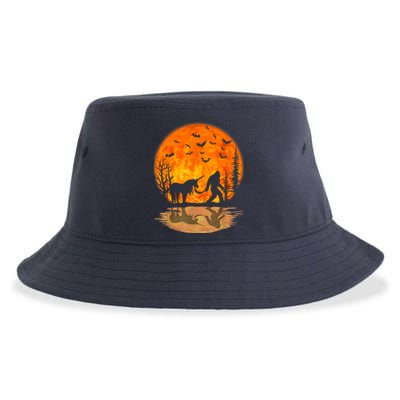 Bigfoot Walking Unicorn Funny Sasquatch Unicorn Halloween Sustainable Bucket Hat