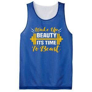 Backprint Wake Up Beauty Its Time To Beast Gift Mesh Reversible Basketball Jersey Tank