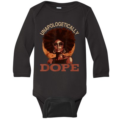 Black Women Unapologetically Dope Juneteenth Black History Baby Long Sleeve Bodysuit