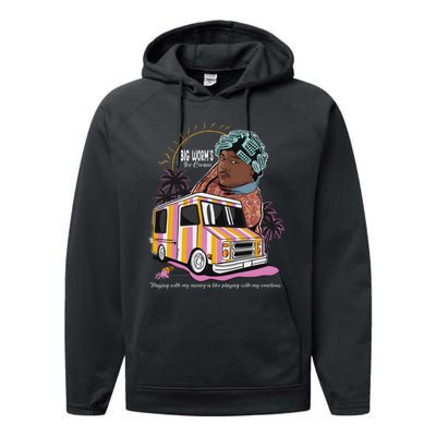 Big Worms Vintage Ice Cream Funny Design Performance Fleece Hoodie