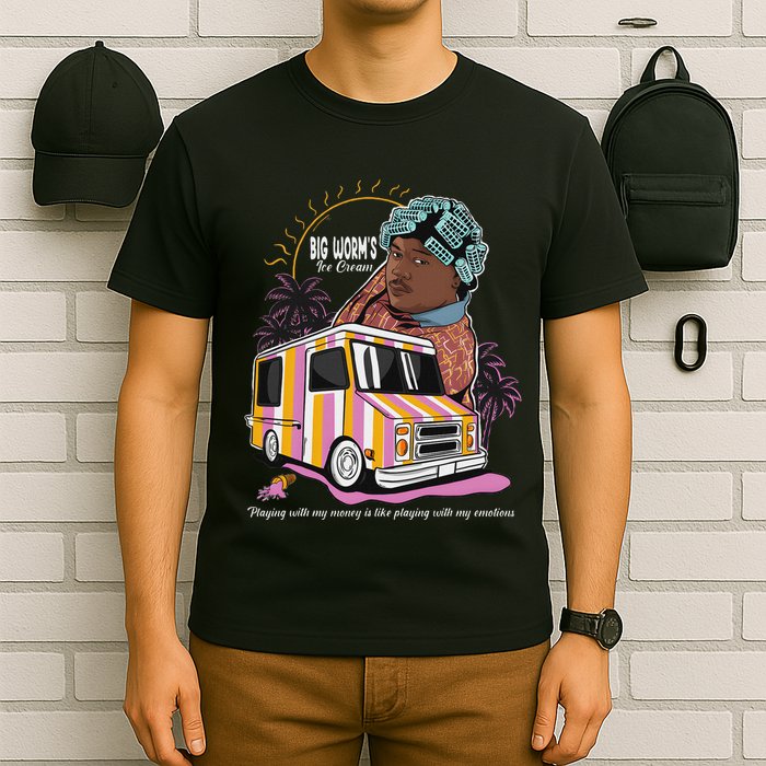Big Worms Vintage Ice Cream Funny Design T-Shirt