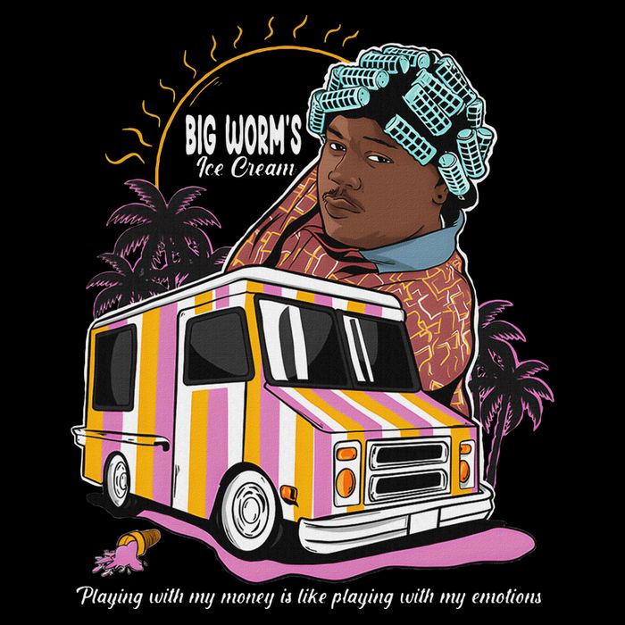 Big Worms Vintage Ice Cream Funny Design T-Shirt