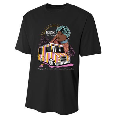 Big Worms Vintage Ice Cream Funny Design Performance Sprint T-Shirt