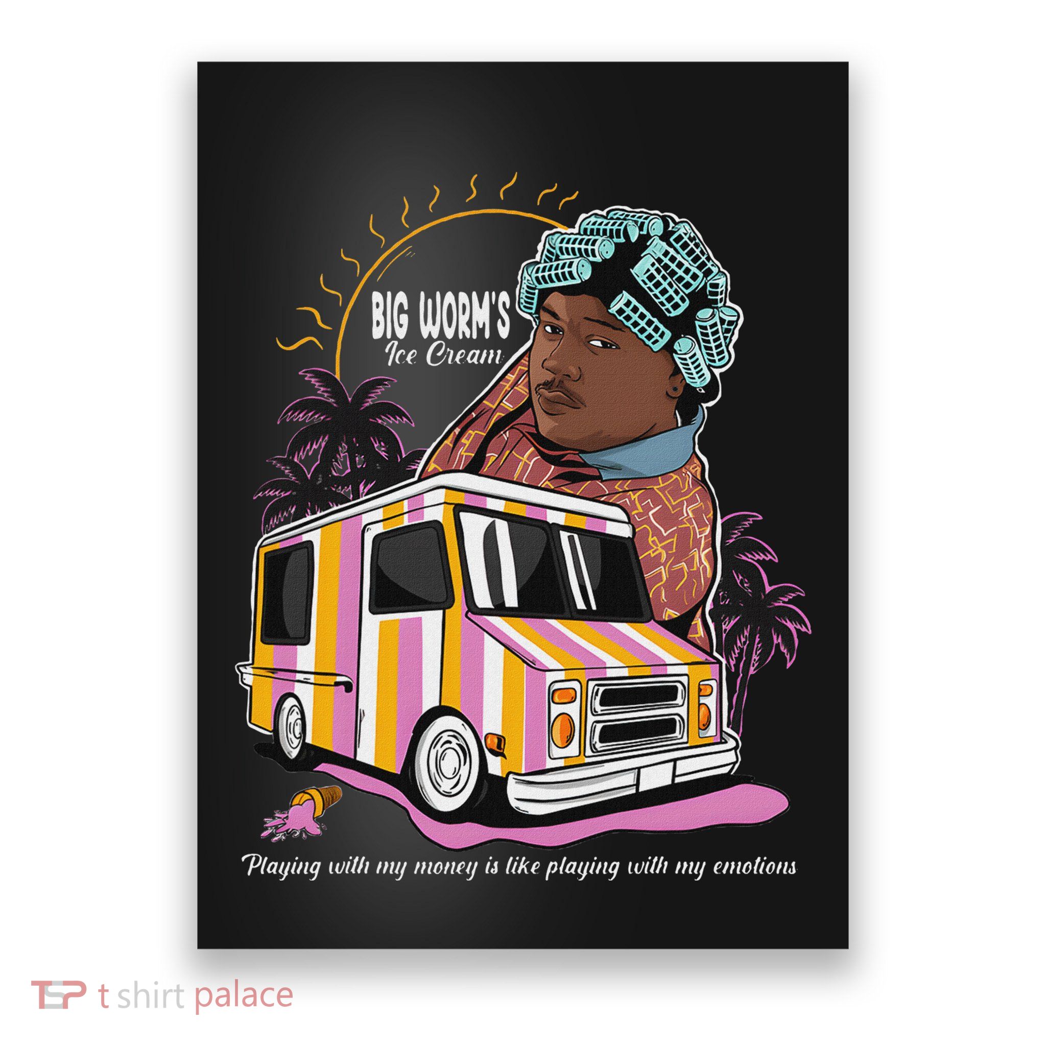 Big Worms Vintage Ice Cream Funny Design Poster