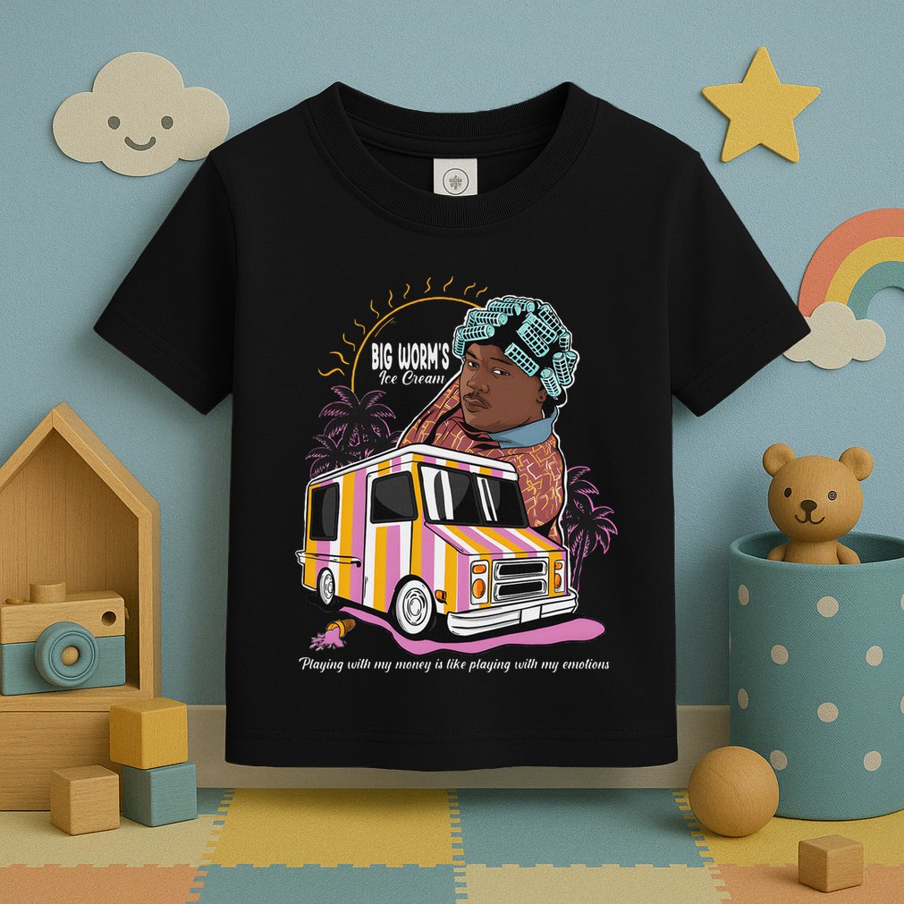 Big Worms Vintage Ice Cream Funny Design Toddler T-Shirt