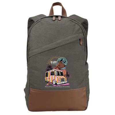 Big Worms Vintage Ice Cream Funny Design Cotton Canvas Backpack