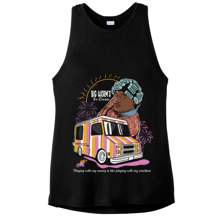 Big Worms Vintage Funny Ice Cream What Chu Want Ladies PosiCharge Tri-Blend Wicking Tank