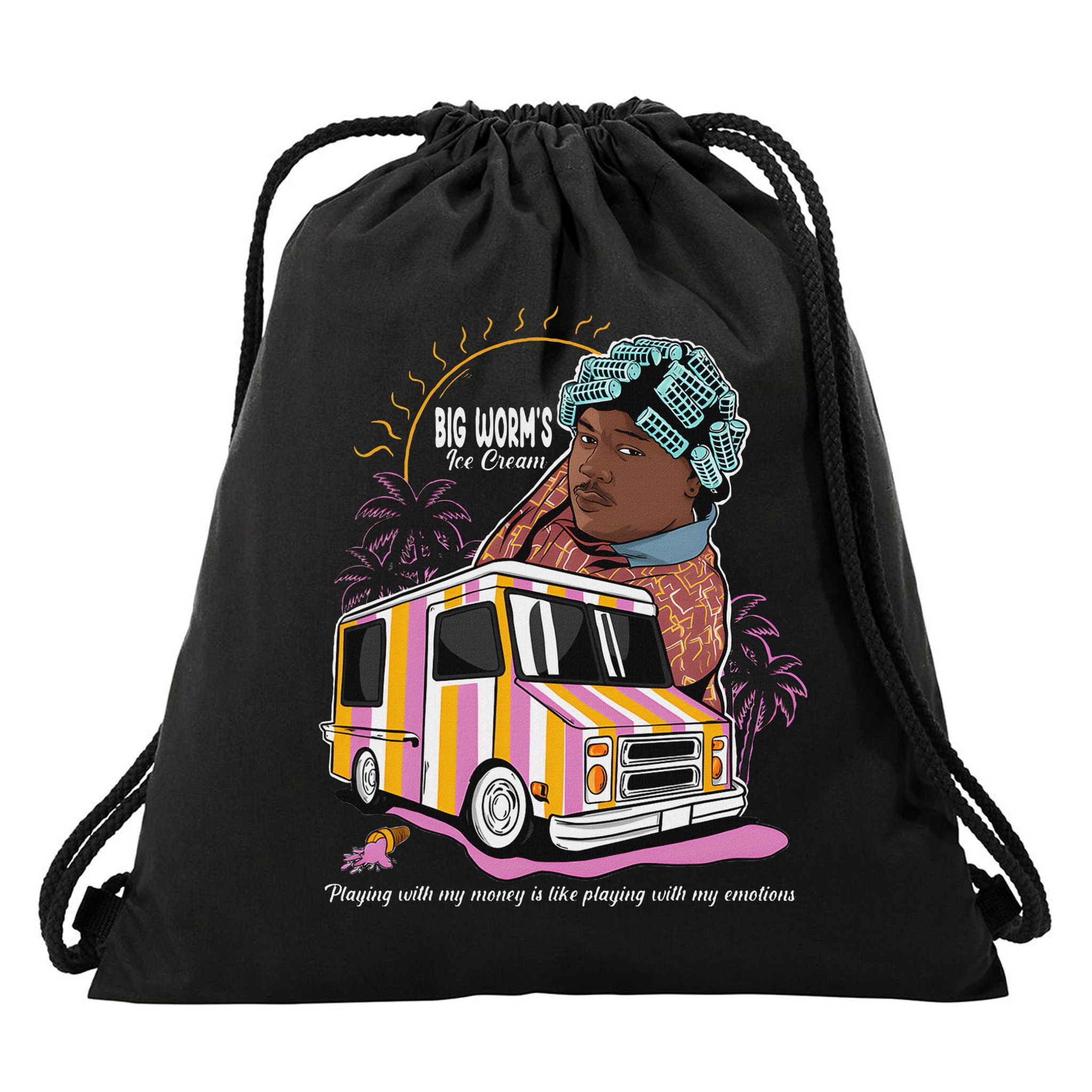 Big Worms Vintage Funny Ice Cream What Chu Want Drawstring Bag