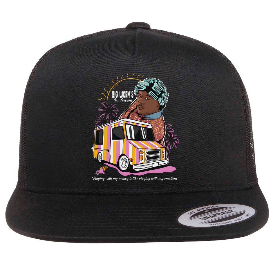 Big Worms Vintage Funny Ice Cream What Chu Want Flat Bill Trucker Hat