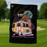Big Worms Vintage Funny Ice Cream What Chu Want Golf Towel