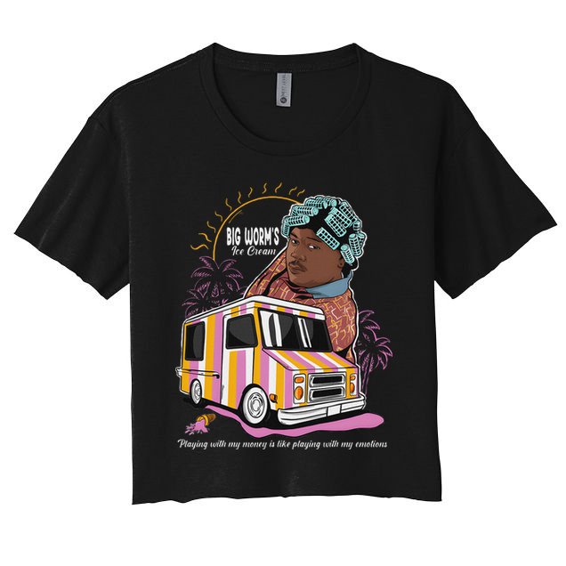 Big Worms Vintage Funny Ice Cream What Chu Want Crop Top