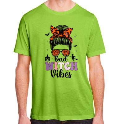 Bad Witch Vibes Halloween Spooky Season Messy Bun Gift Adult ChromaSoft Performance T-Shirt