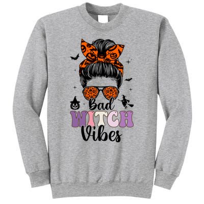 Bad Witch Vibes Halloween Spooky Season Messy Bun Gift Sweatshirt