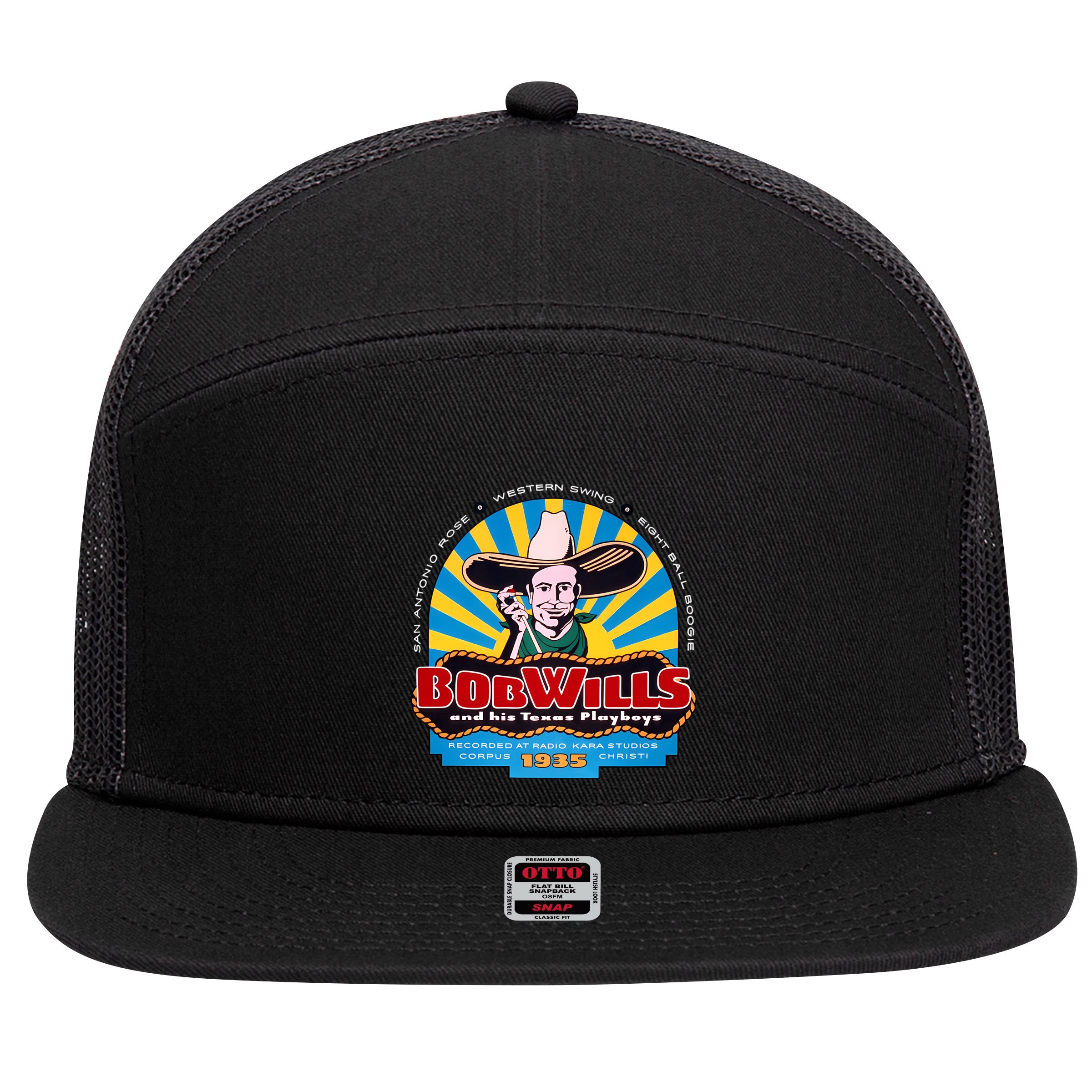Bob Wills Western Boogie Swing 7 Panel Mesh Trucker Snapback Hat