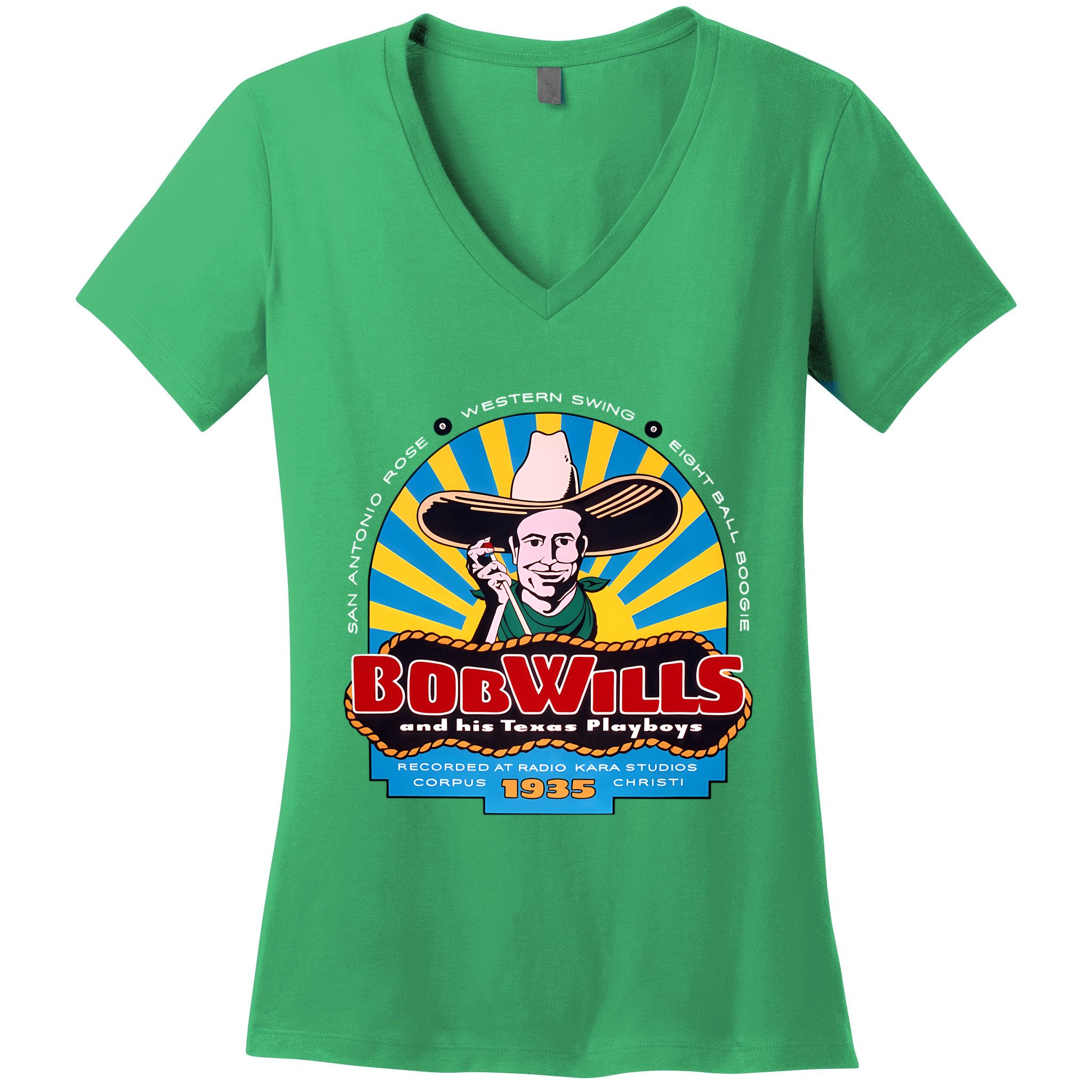 Bob Wills Western Boogie Swing Women's V-Neck T-Shirt