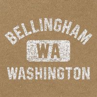 Bellingham Wa Washington Gym Style Distressed White Print Cotton Canvas Backpack
