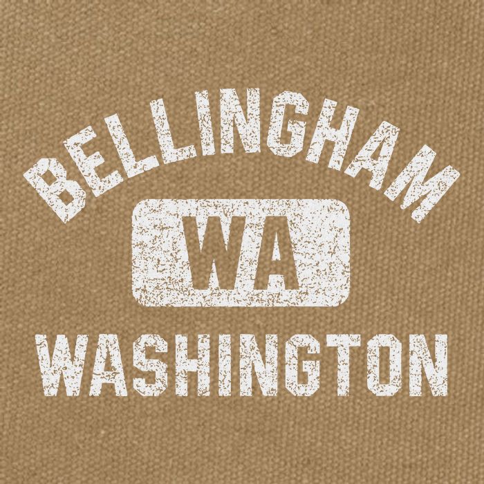 Bellingham Wa Washington Gym Style Distressed White Print Cotton Canvas Backpack