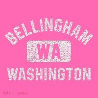 Bellingham Wa Washington Gym Style Distressed White Print Stripe Pom Pom Beanie