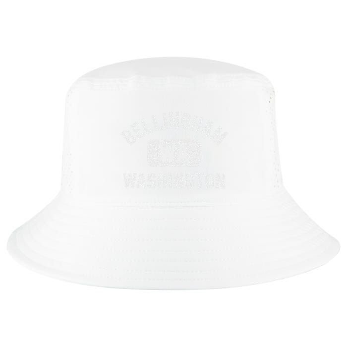 Bellingham Wa Washington Gym Style Distressed White Print Cool Comfort Performance Bucket Hat