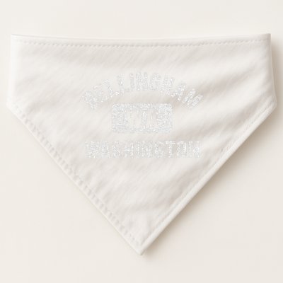 Bellingham Wa Washington Gym Style Distressed White Print USA-Made Doggie Bandana