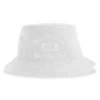 Bellingham Wa Washington Gym Style Distressed White Print Sustainable Bucket Hat