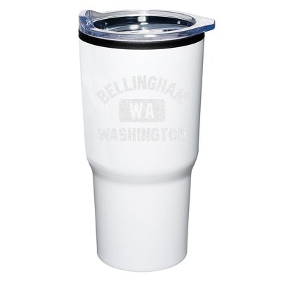 Bellingham Wa Washington Gym Style Distressed White Print Tumbler
