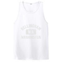 Bellingham Wa Washington Gym Style Distressed White Print PosiCharge Competitor Tank